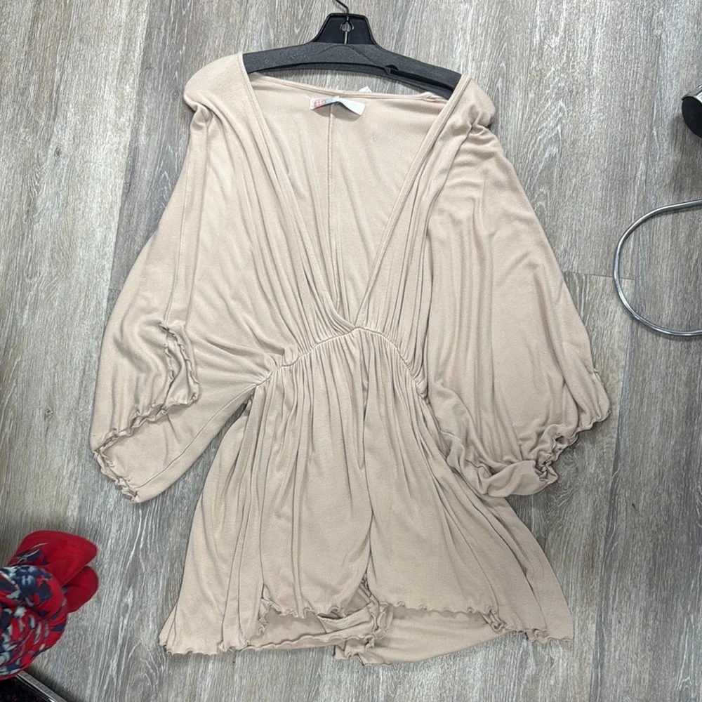 Elegant Beige Women's Coverup Romper - Picture 1 of 1